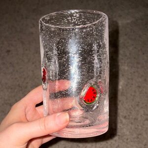 Clear Glass with Watermelon Design